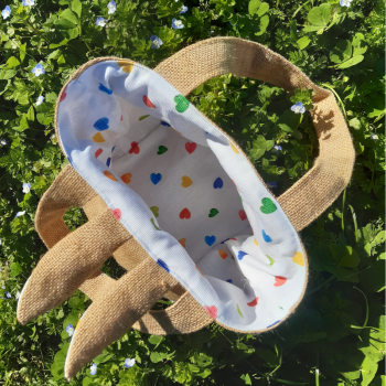 Panier chasse aux œufs réutilisable 15x12x18 cm, toile de jute naturelle — Un Brin de Nelly